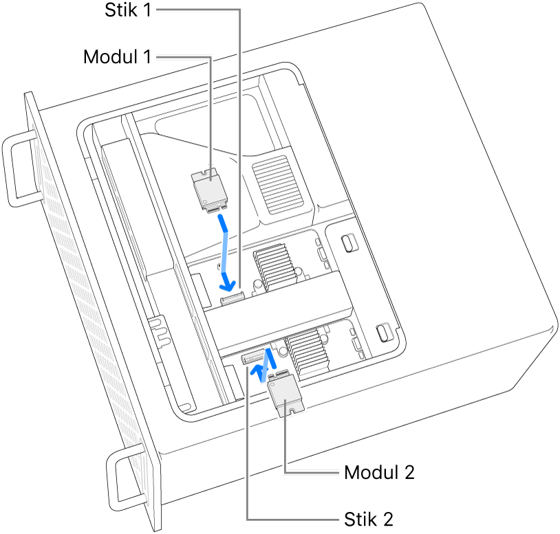 To SSD-moduler installeres.