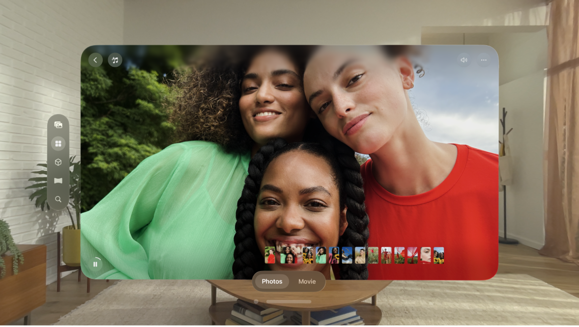 The Photos app on Apple Vision Pro, showing a memory that’s ready to play.