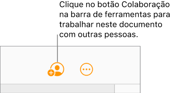 O botão "Colaboração” na barra de ferramentas.