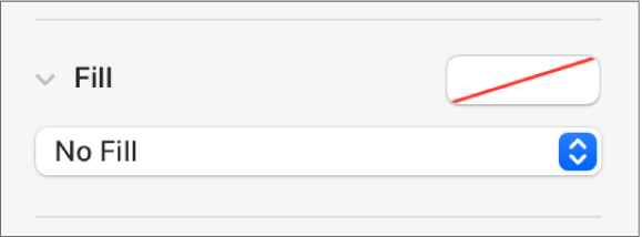 The Fill controls with No Fill selected.