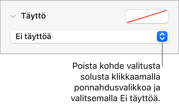 Säädin, jolla poistetaan objekti valitusta solusta.