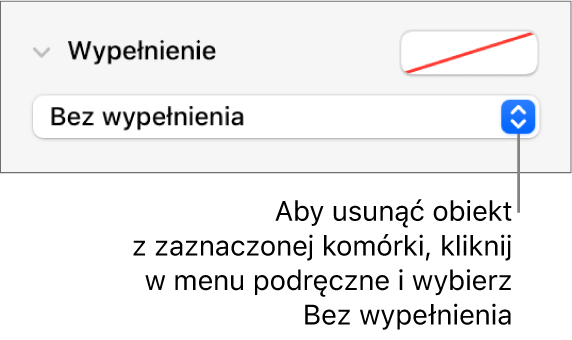 Narzędzie usuwania obiektu z zaznaczonej komórki.