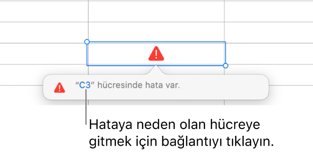 Hücre hatası bağlantısı.