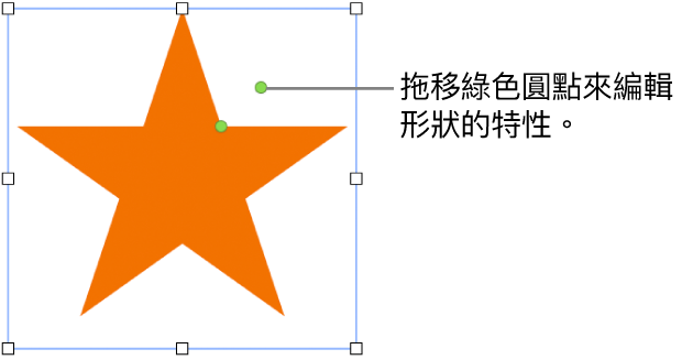 帶有選擇範圍控點的形狀。