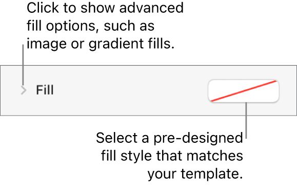 Controls for choosing a fill colour.