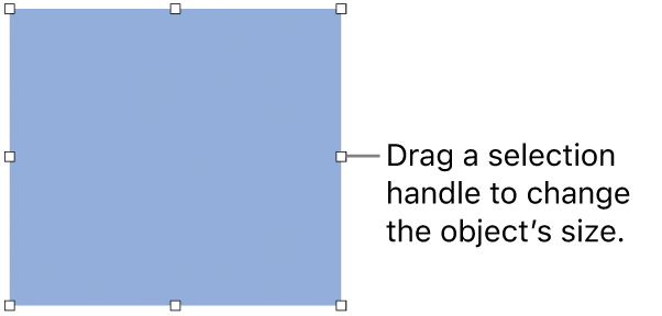 An object with white squares on its border for changing the object’s size.