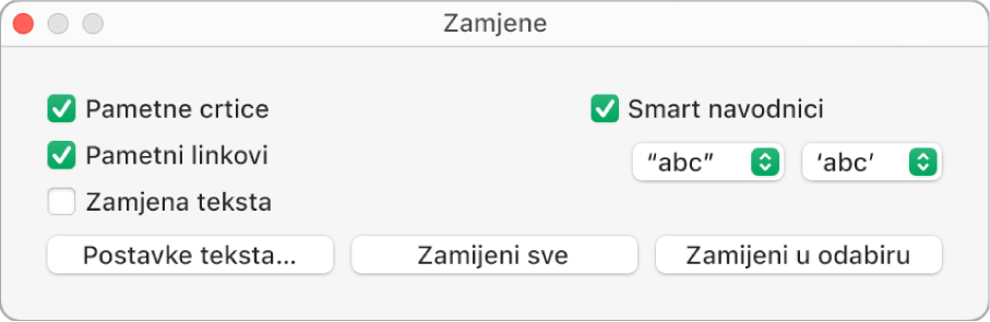 Prozor Zamjene.