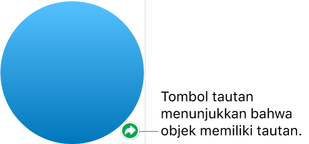 Tombol tautan pada bentuk.