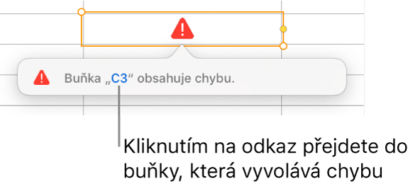 Odkaz na chybu buňky