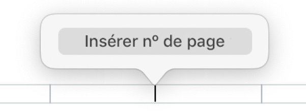 Le bouton Insérer no de page sous l’en-tête.