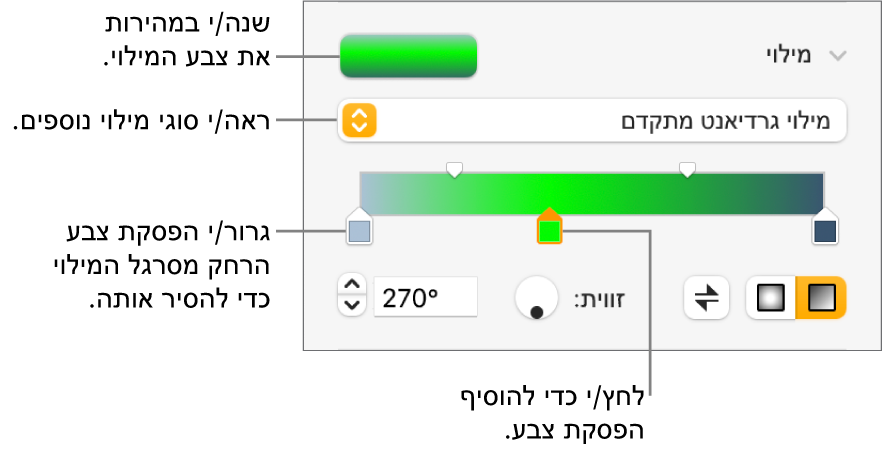 כלי בקרה למילוי אובייקטים בצבע.