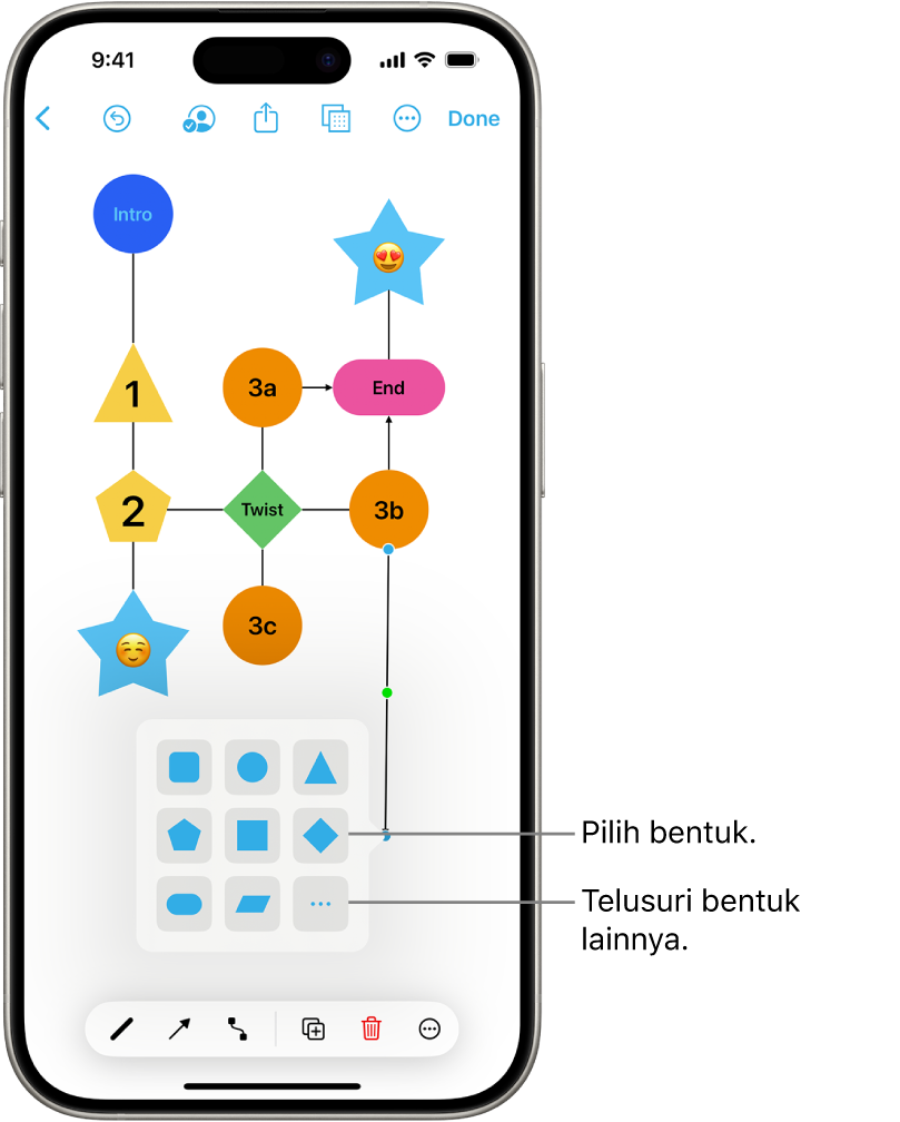 Diagram dengan bentuk baru sedang ditambahkan.