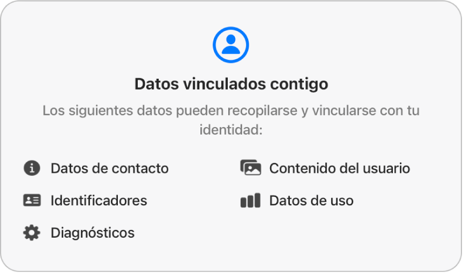 Una parte de la página principal de Mac App Store, en la que se muestra la política de privacidad del desarrollador de la app seleccionada.