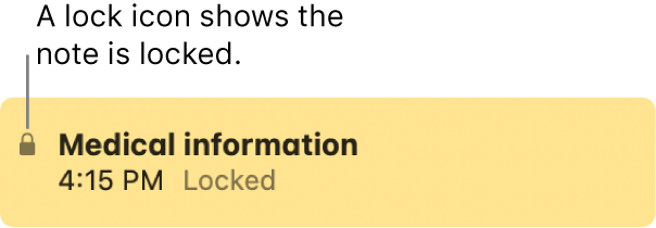 Locked note with a lock icon on the far left.