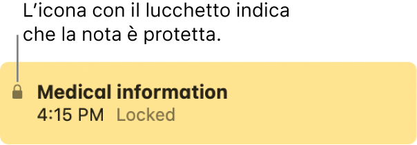 Nota protetta con un’icona lucchetto all’estrema sinistra.