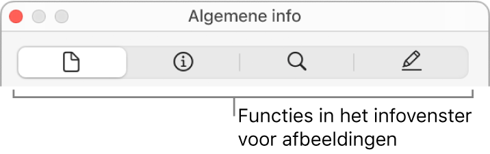 De functies in het infovenster voor afbeeldingen.