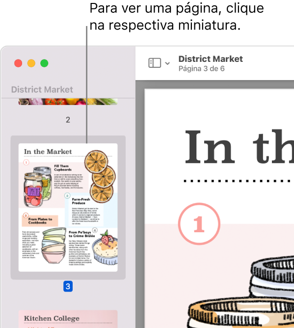 PDF com miniaturas exibidas na barra lateral.