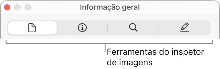 As ferramentas do inspetor de imagens.