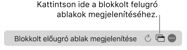 Az Intelligens keresési mező egy ikonnak a felugró ablakok megjelenítéséhez.