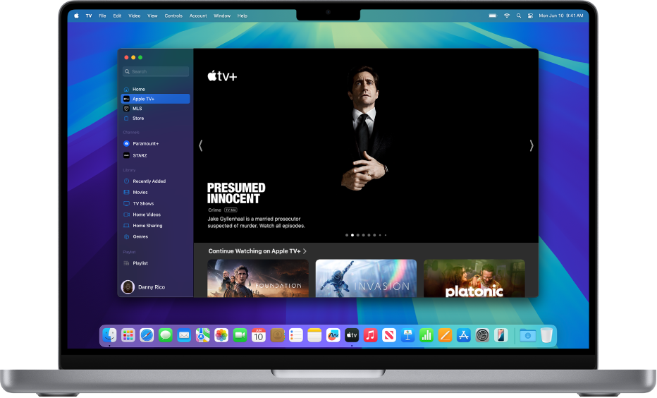 The Apple TV app window showing Apple TV+.