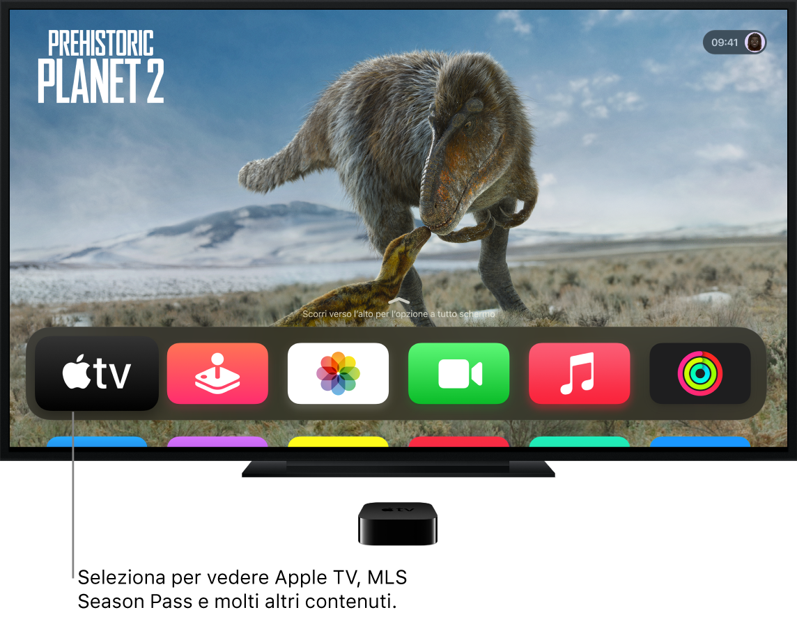 App TV sulla schermata Home.