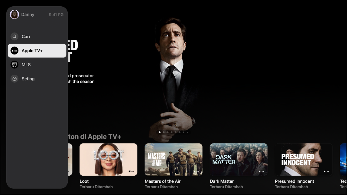 Skrin menunjukkan Apple TV+