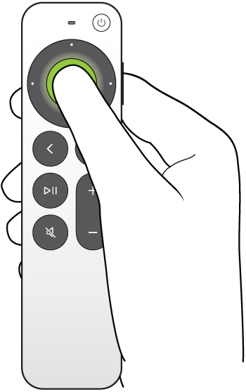 Illustration showing pressing and holding the clickpad centre