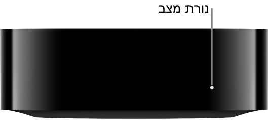 Apple TV עם סימון של נורית המצב