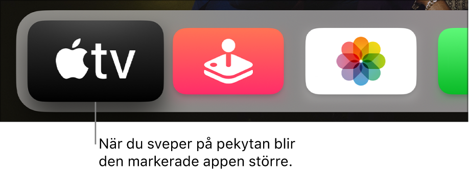 Markerad app på skärmen Hem