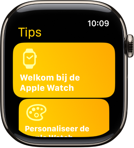 De Tips-app met tipsverzamelingen, zoals 'Welkom bij Apple Watch'.