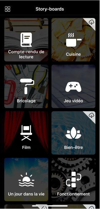 Options de story-board.