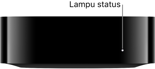 Apple TV dengan lampu status yang ditampilkan