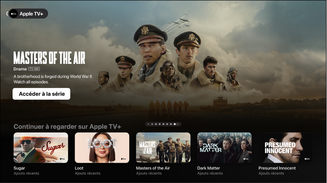 Écran montrant l’app Apple TV+