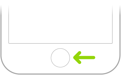 Botó d’inici (Touch ID) a la part inferior de l’iPhone.