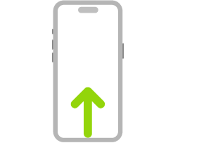 Illustration de l’iPhone avec une flèche indiquant un balayage vers le haut.