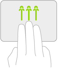 An illustration symbolizing the gesture on a trackpad for opening the App Switcher.