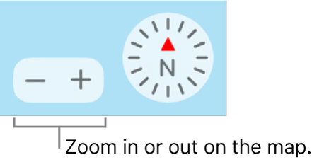 Zoom buttons on the map.