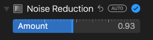 Reglaget Brusreduktion på panelen Justera.