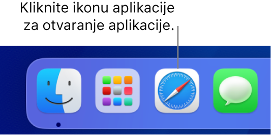 Ikona aplikacije Safari u Docku.