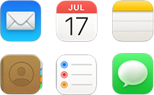 Mail, Calendar, Notes, Contacts, Reminders, Messages, Home, and News icons