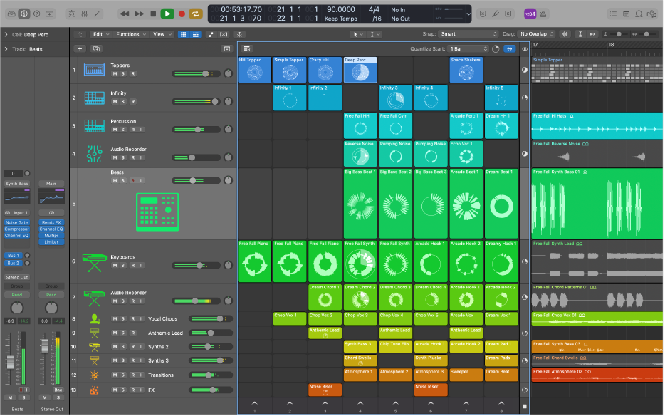 A Logic Pro window.