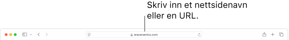 Det smarte søkefeltet i Safari, der du kan skrive inn nettstedets navn eller URL.