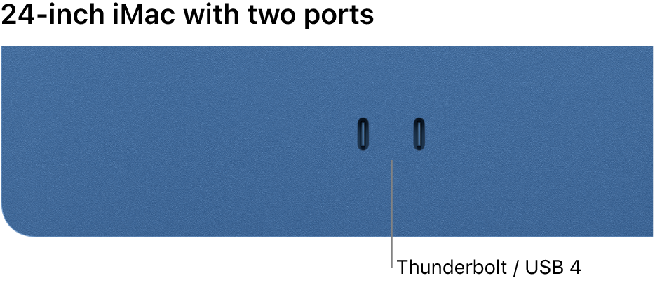 An iMac showing two Thunderbolt / USB 4 ports.