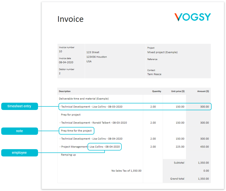 invoice sample layout 01