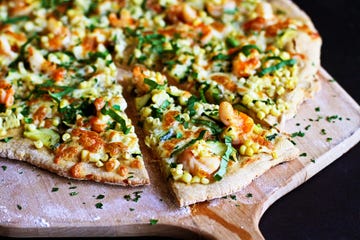 Summertime Shrimp Pizza on The Pioneer Woman: Food & Friends. (Recipe and post from Dara Michalski of Cookin' Canuck)