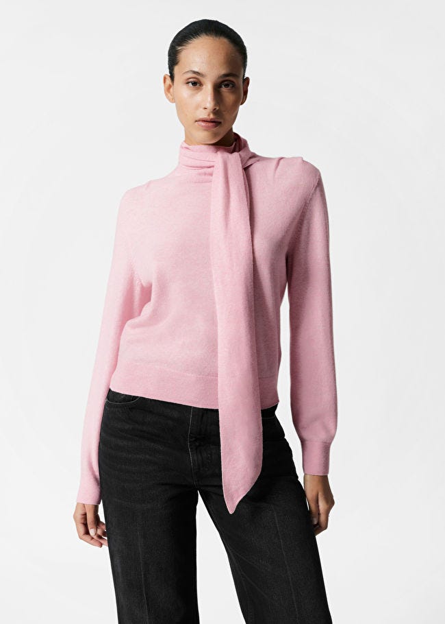 Merino Tie-Neck Jumper