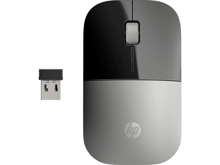 HP Z3700 Silver Wireless Mouse (X7Q44AA#UUF) - Center facing