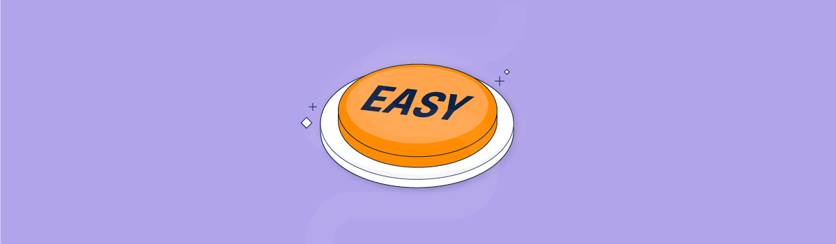 A button with the word easy on it, emphasizing that IT risk assessments should be easy