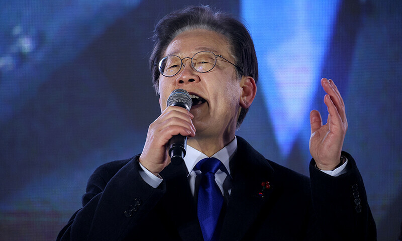 Lee Jae-myung, leader of the main opposition Democratic Party speaks during a rally calling for the impeachment of President Yoon Suk Yeol, who declared martial law, which was reversed hours later, in front of the National Assembly in Seoul, South Korea on December 14. — Reuters