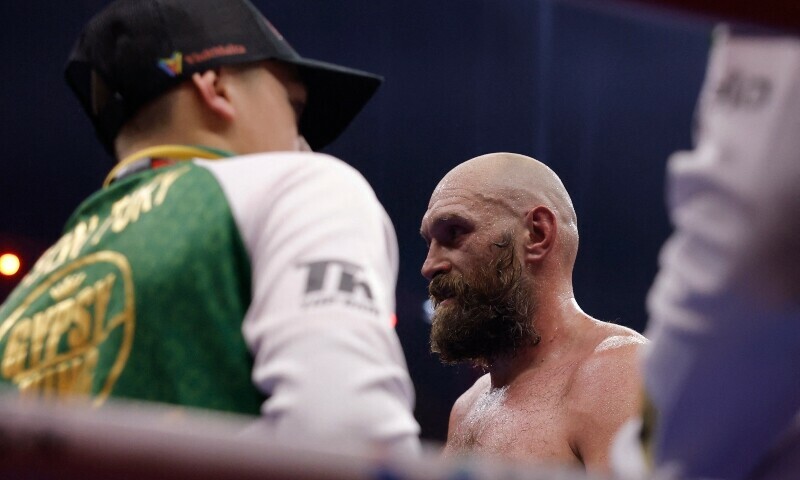 Tyson Fury reacts after his fight against Oleksandr Usyk on December 22,. — Reuters